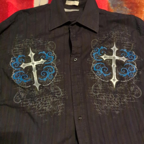 Vintage Y2K eighty eight cross long sleeve button up shirt medium - Picture 4 of 4